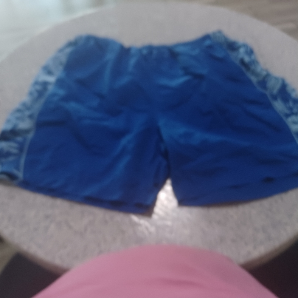 St John's Bay swim trunks Size Extra Large Blue With Tropical Print
